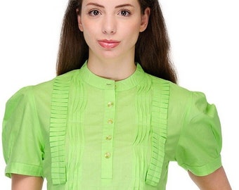 Short Sleeve Tops for Women ,  Summer Women Clothes ,  Summer Shirt for Women , Blue Shirt Womens ,  Lime Green Shirt ,  FREE  SHIPPING
