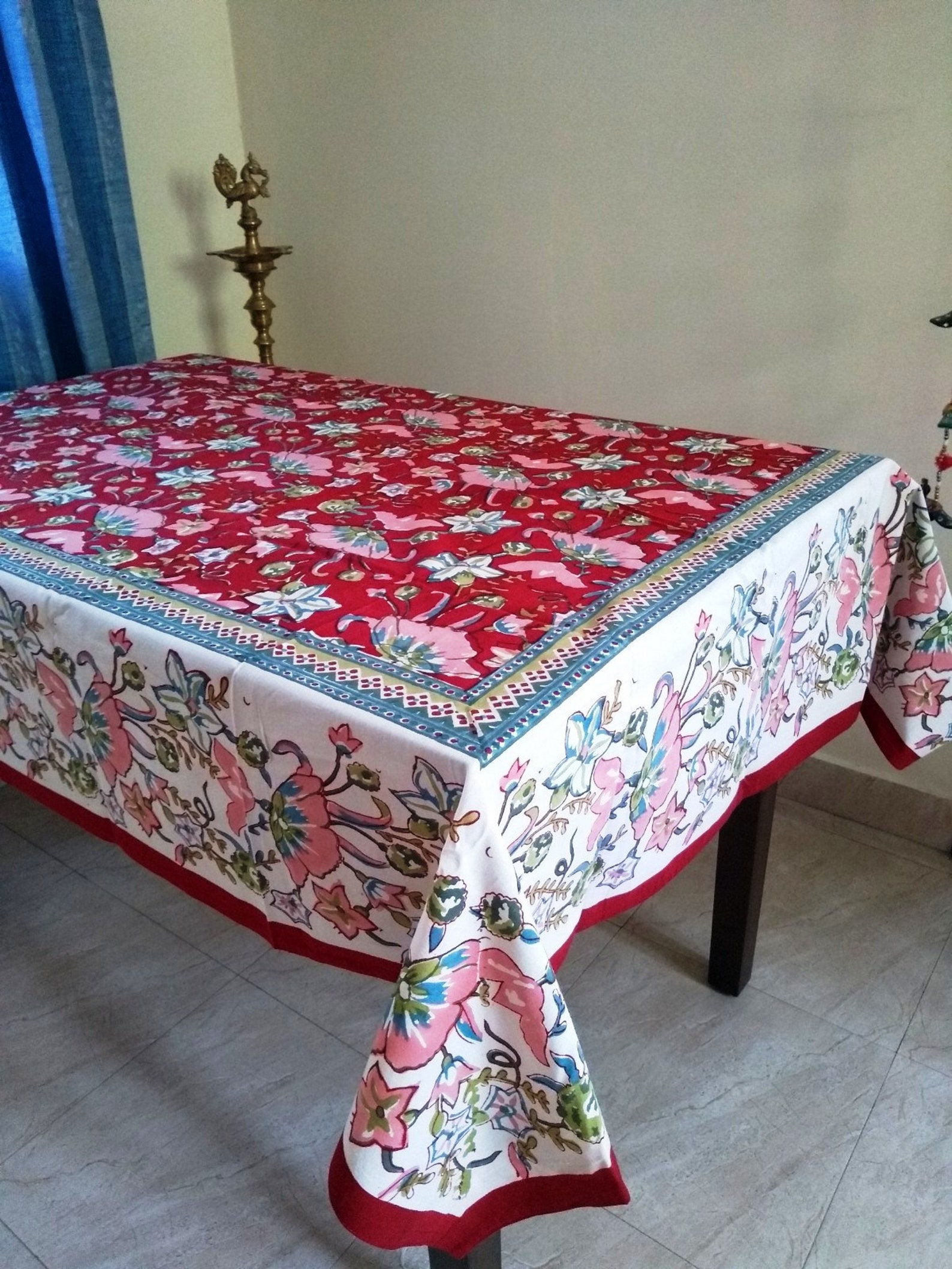 Red Table Cloth Party Table Cloth Holiday Table Decor Etsy