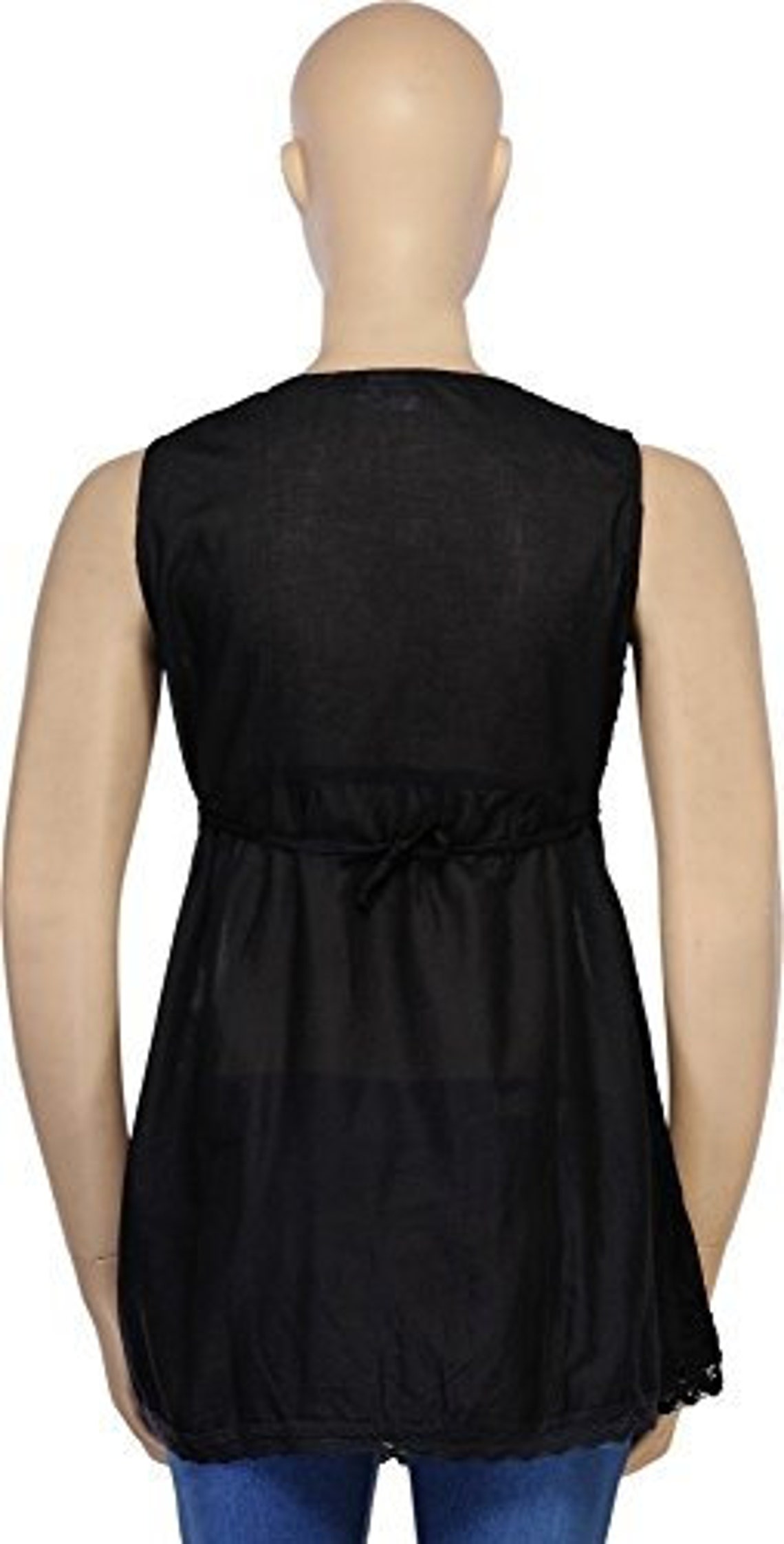 Summer Cotton Tops , Sleeveless Tops , Vintage Tops Women , Embroidered