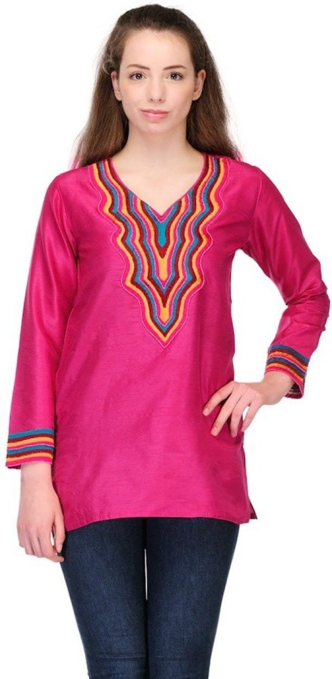 Fleur Silk Top - Pink/Print
