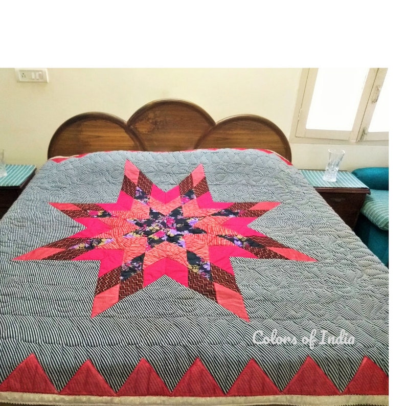 black quilted bedspread