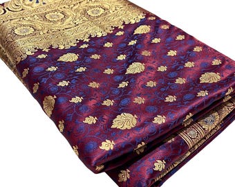 Sari de seda pura Mashru para bodas y festivales