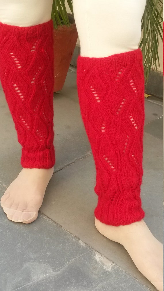 Red Leg Warmers Wool Leg Warmers Ladies 
