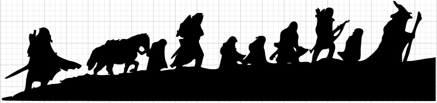 — Lord of the Rings fellowship silhouette with