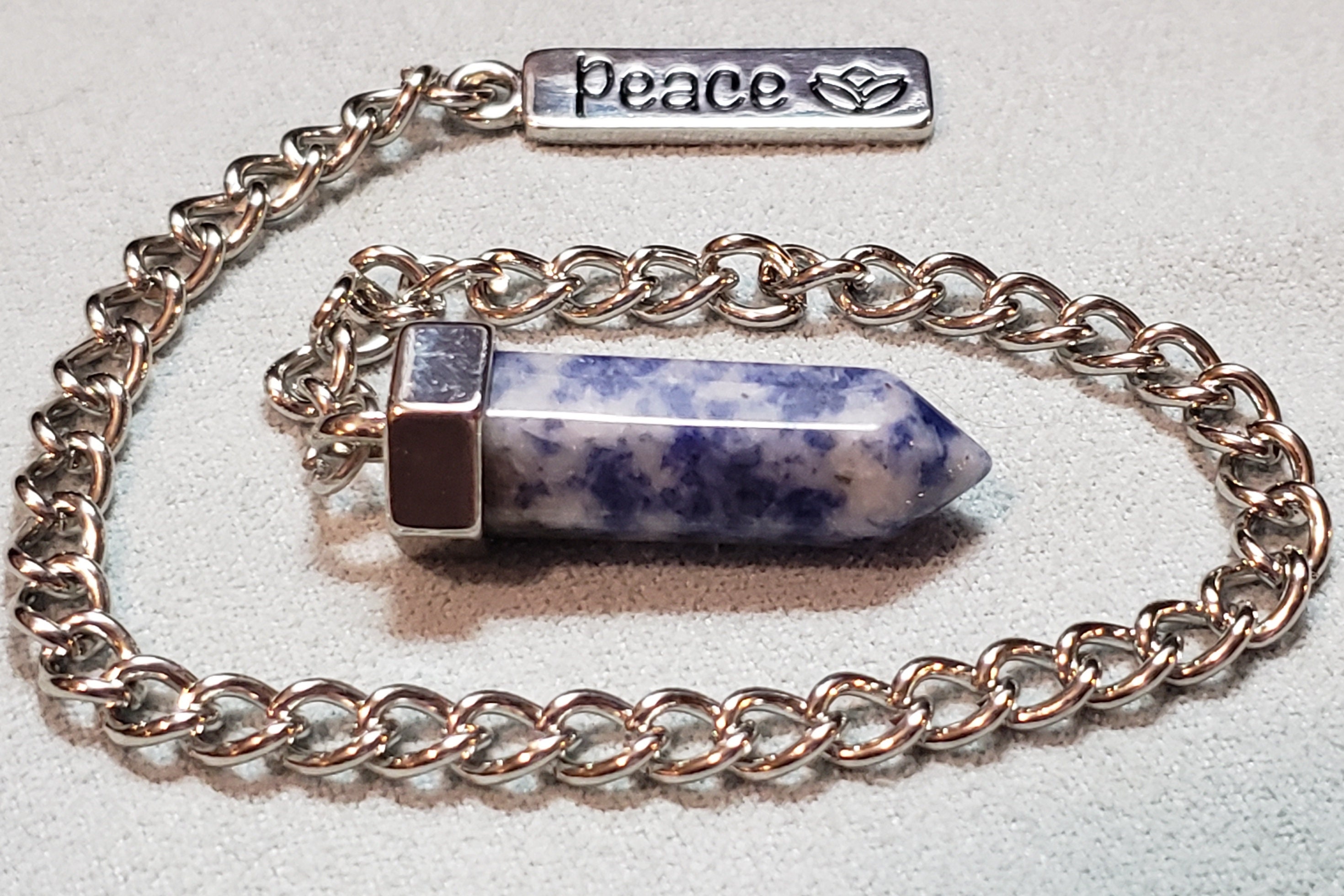 Pendulum, Sodalite and Silver Colored Chain. Sodalite is a Calming ...