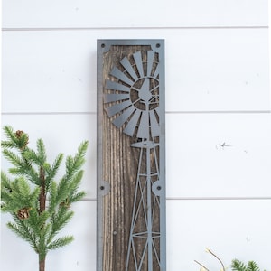 Rustic Windmill Metal Wall Decor