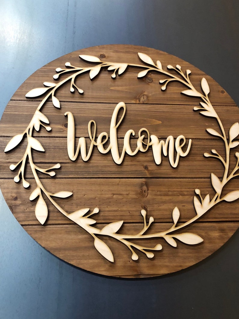 Wood Circle Sign Farmhouse Decor House Warming Gift Etsy