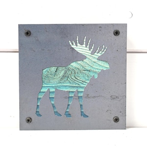 Moose Animal Metal Art, Woodland Nursery Decor