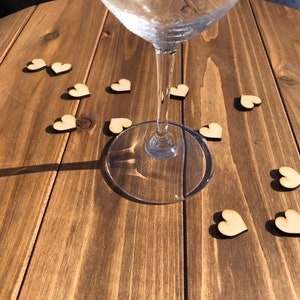 Heart Confetti - Table Confetti Hearts - Wood Heart Confetti - Wooden Heart Confetti- Wedding Confetti