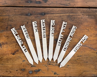 Funny Herb, Mothers day Gift, Flower or Garden Marker Set of 8 Eco Friendly Set, Sustainable Gifts, Stocking Stuffer