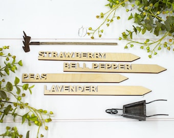 Personalized Wooden Garden Markers, Garden Stakes, Gardening Gifts