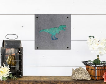 T-rex Dinosaur Wood and Metal Wall Hanging: Dino Nursery Decor, Pre Historic