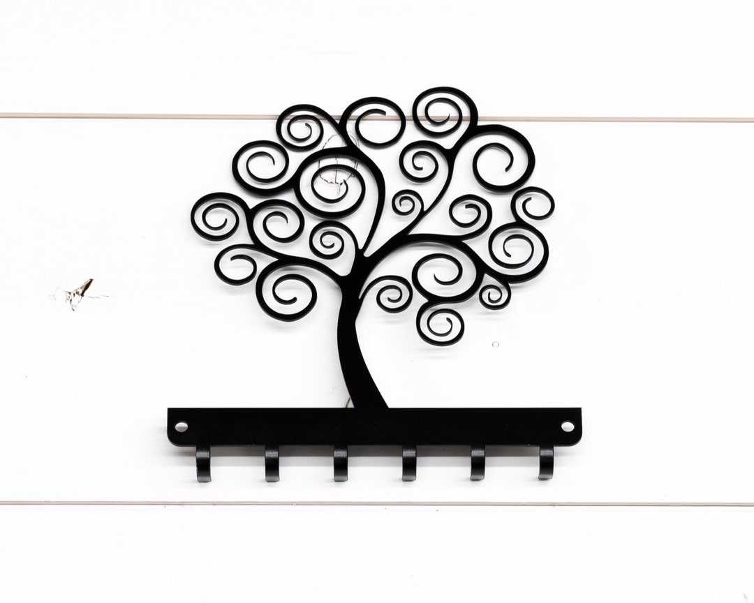 Swirly Tree Metal Key Rack, Whimsicle Design, - Etsy