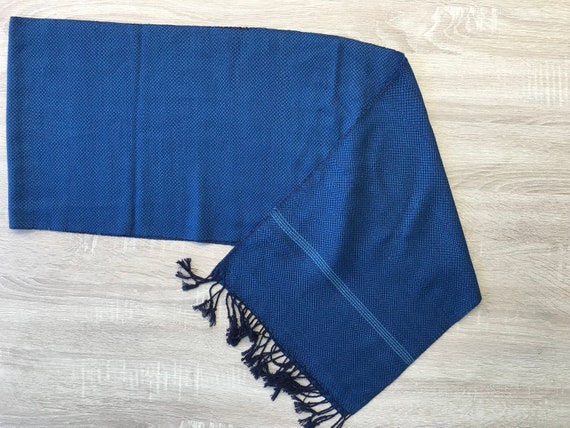 handicraft handmade Thai scarf 100/% natural cotton country Fabric Indigo