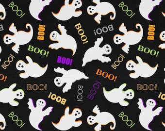 Halloween Spooky Ghost Boo Ghost kleding naaien quilten aandenken calico katoenen stof
