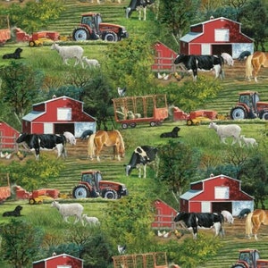 Brandt Farm Barn Springs Creative Cotton Fabric Craft Sewing Quilting Fabric David Textiles 44" wide