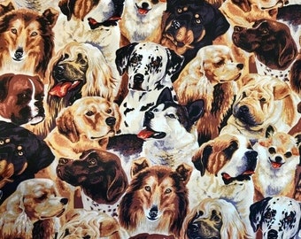 1/2 Metr Psy Dalmatyńczyk Buldog Husky Chihuahua Allover Dziecięca tkanina pikowana Tkanina do szycia Tkanina bawełniana Tkanina rzemieślnicza FQ 44” szerokości
