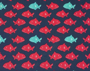 1/2 Yard Shark Print Sewing  Quilting Cotton Fabric  44" wide