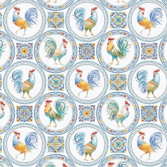 Gallos franceses Morning Bloom Medallion Apparel Nursery Home Etsy España