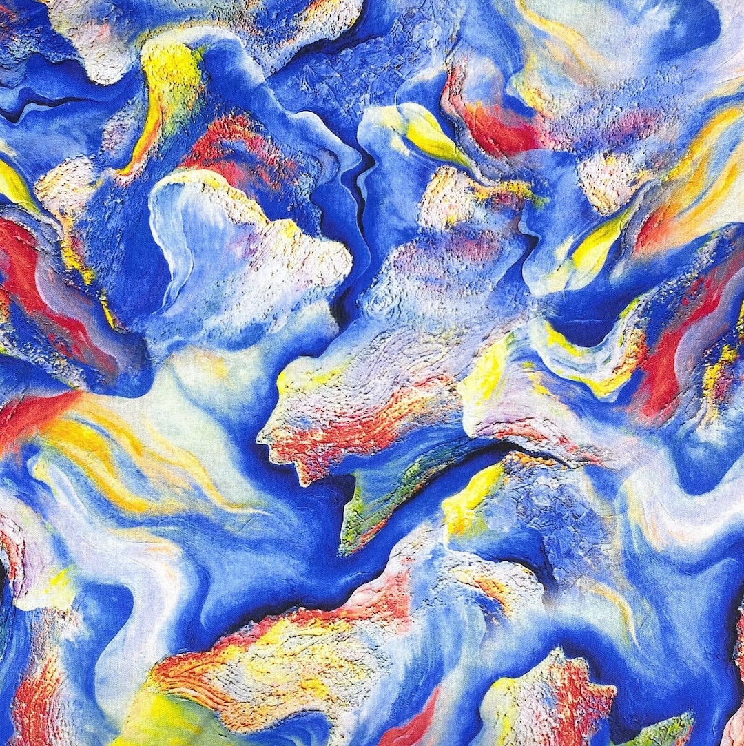 Abstract Painting Fine Art Cotton Sewing Quilting Fabric Craft Material ...