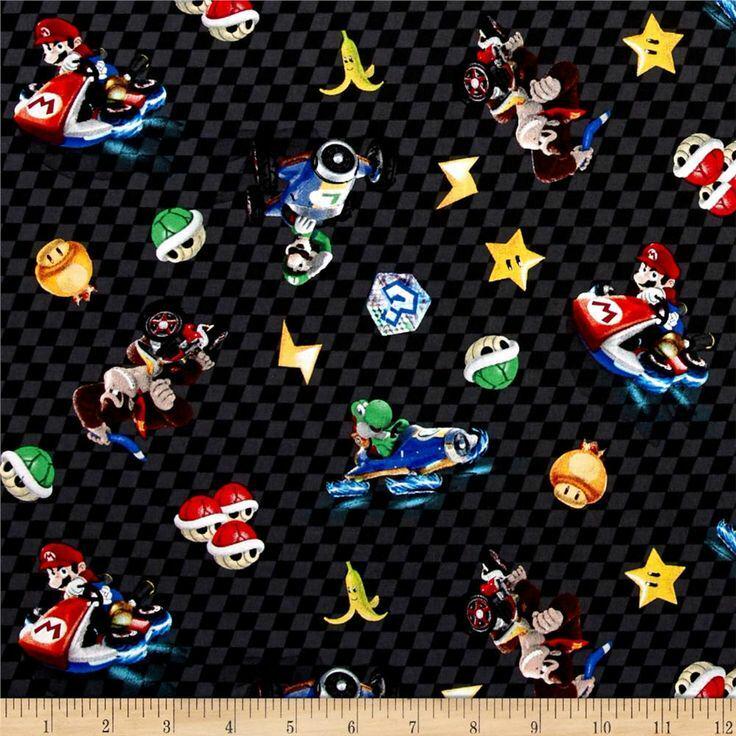 Nintendo Super Mario Character Checkered Toss Fabric 44