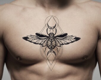 Chest Tattoo Etsy