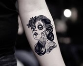 Dia De Los Muertos Temporary Fake Tattoo Sticker (Set of 2)