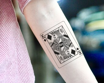 Playing Cards Tattoo Etsy