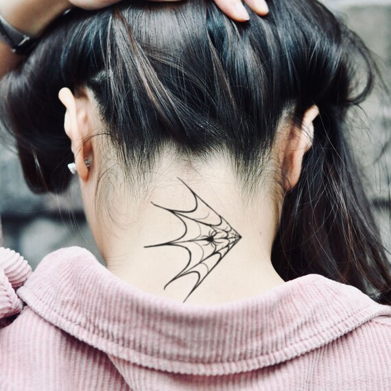 Spider Web Temporary Tattoo Sticker Set Of 2 Etsy