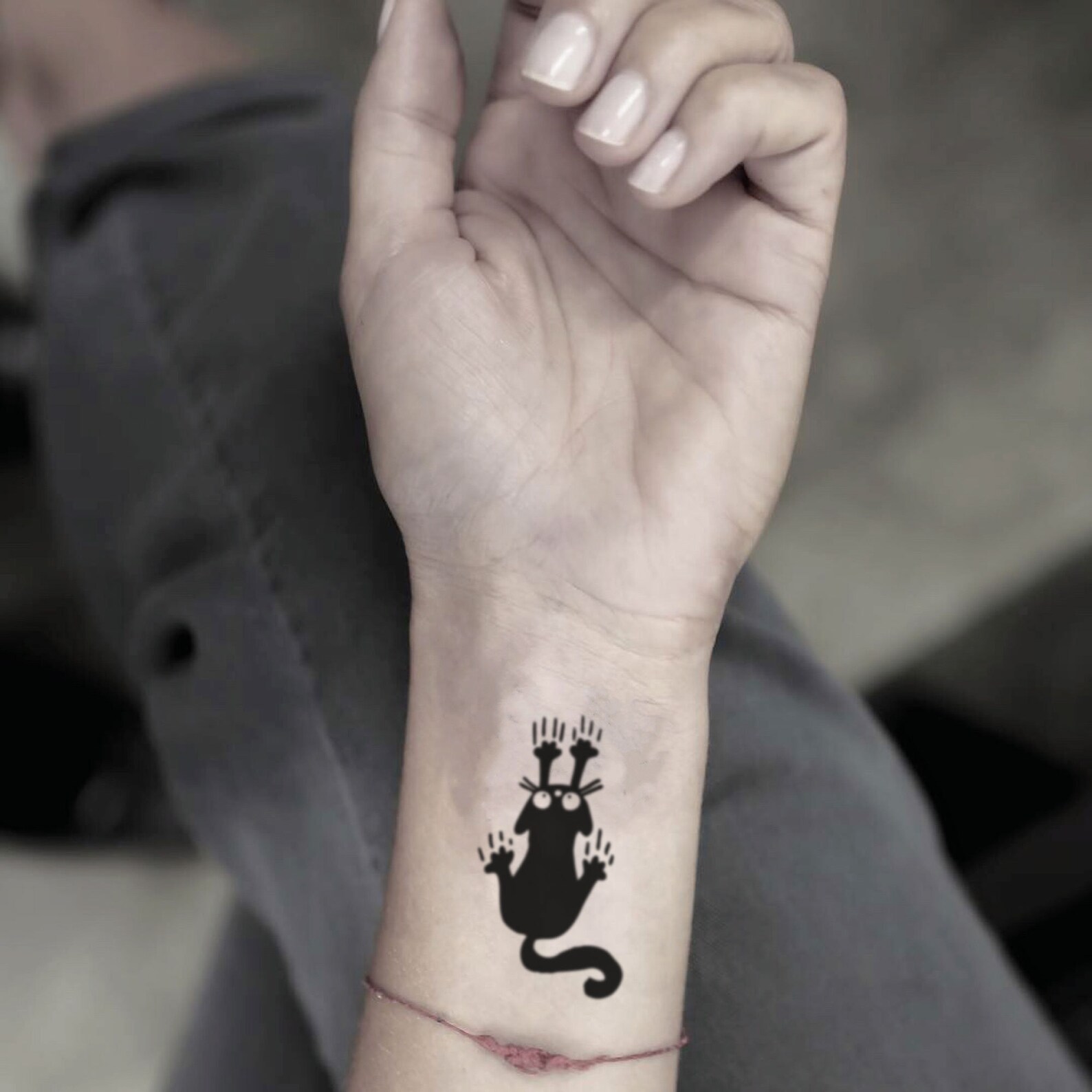 Katze Kratzer temporäre Tattoo Aufkleber Set von 2 Etsy