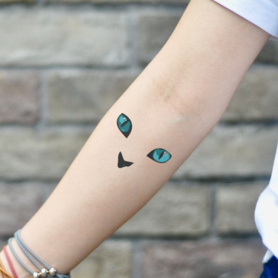 Autocollant De Tatouage Temporaire Doeil De Chat Ensemble De Etsy Autocollant De Tatouage Temporaire Doeil De Chat Ensemble De Etsy