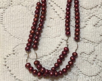 Sterling and glass pearl necklace