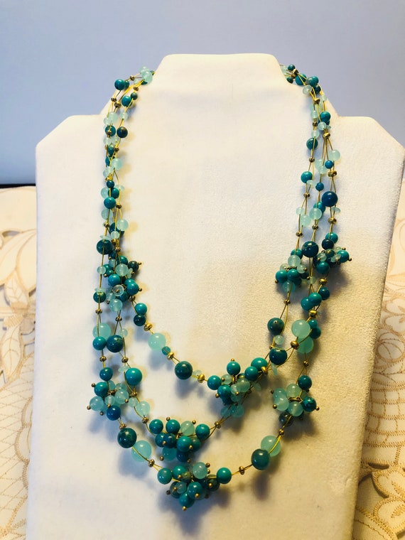 Coldwater. Creek Turquoise color three strand neck