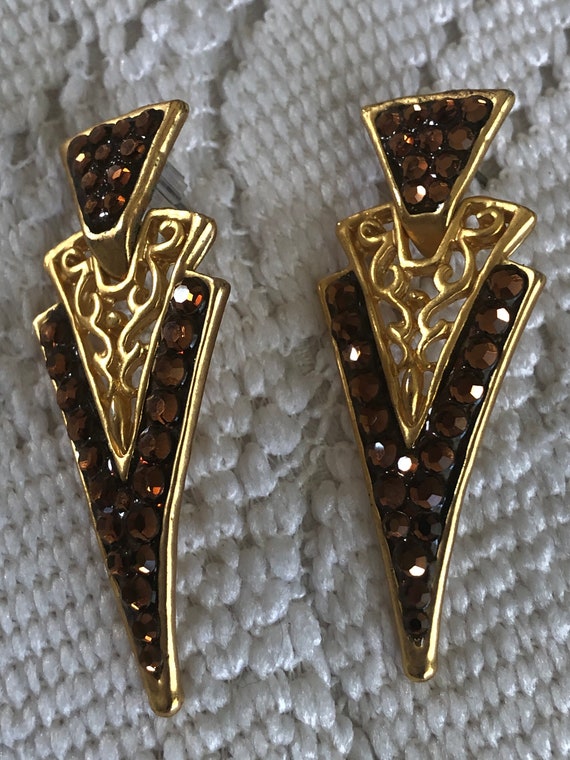 Gorgeous Art Deco pierced earrings