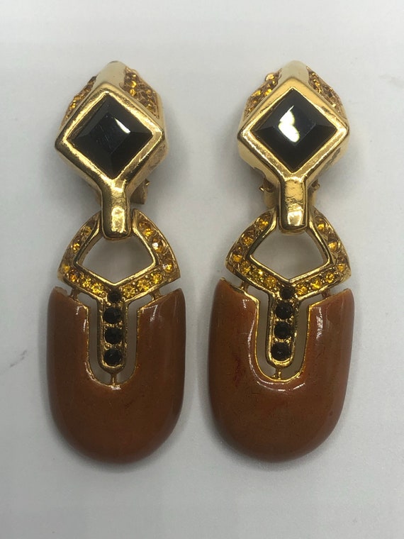 Fabulous Art Deco clip earrings - image 3