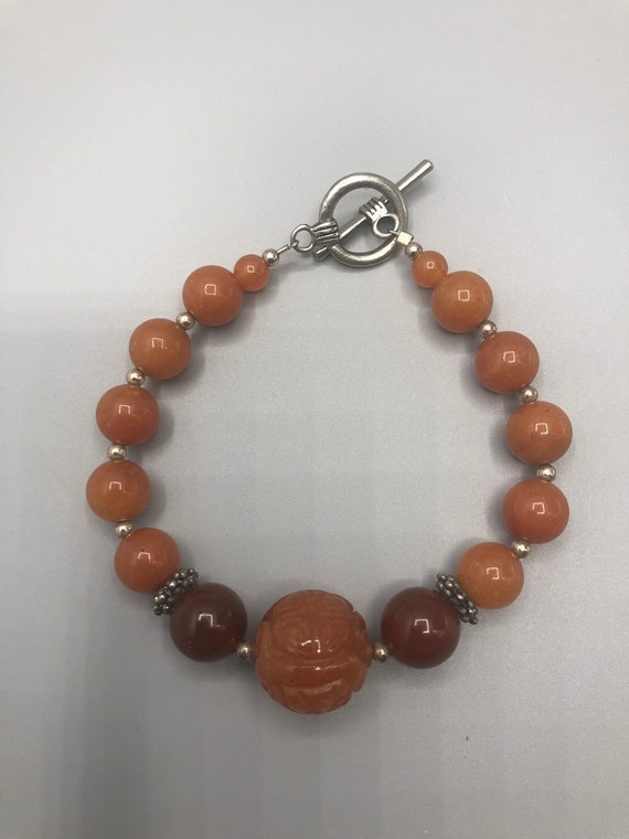 Carnelian beaded bracelet