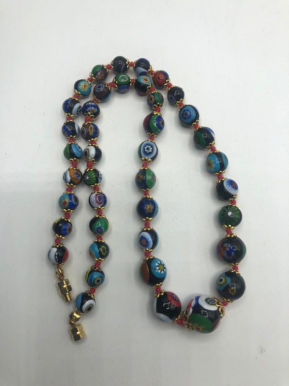 Millefiori Italian glass  beaded necklace