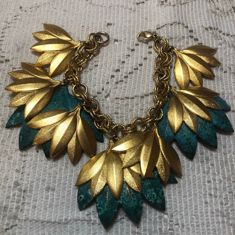 Gorgeous gold leaf bracelet