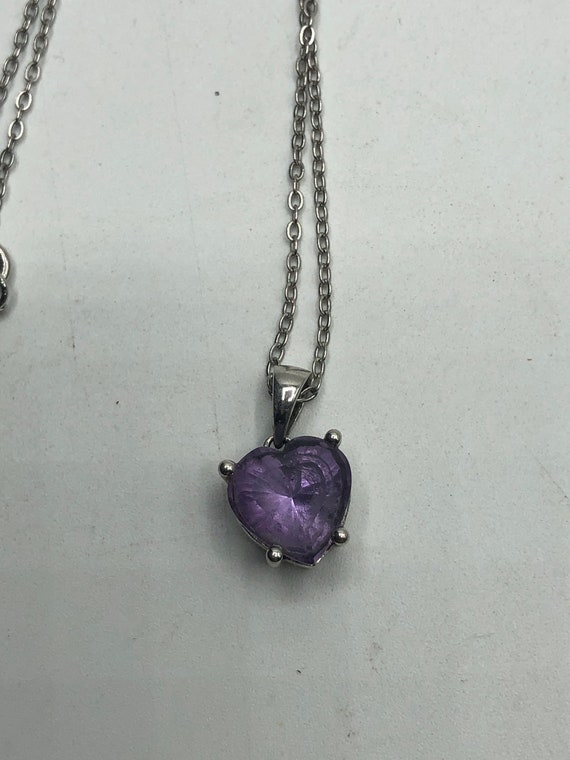 Sterling and genuine amethyst heart necklace