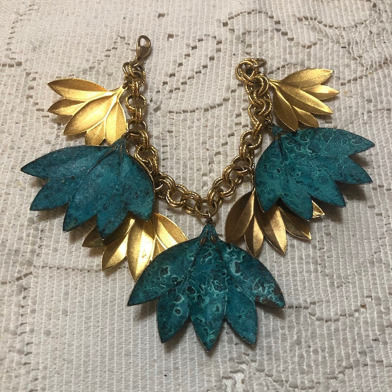 Gorgeous gold leaf bracelet