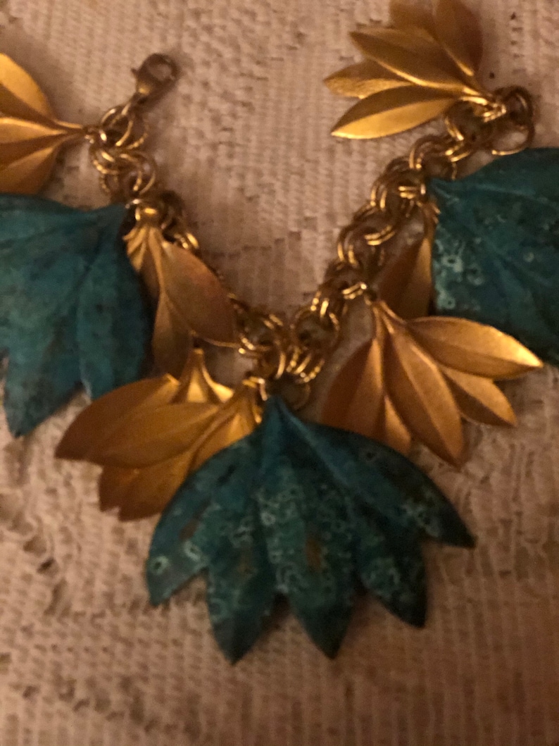 Gorgeous gold leaf bracelet
