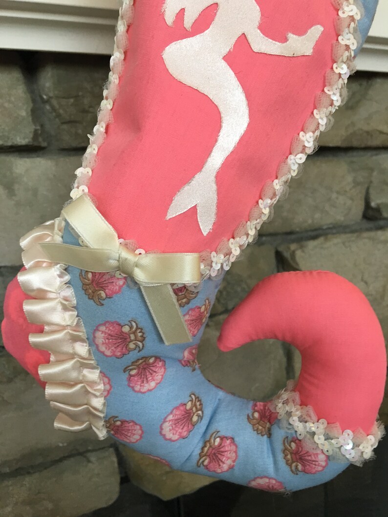 Cream Mermaid Lagoon Christmas Stocking