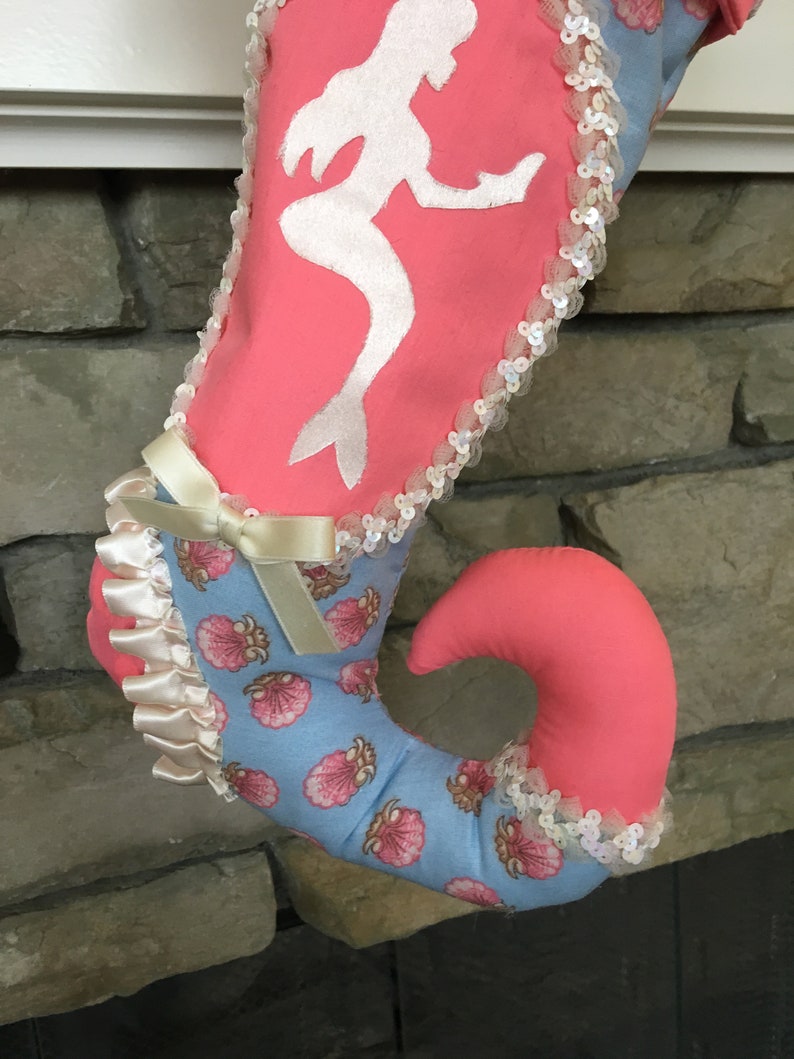 Cream Mermaid Lagoon Christmas Stocking