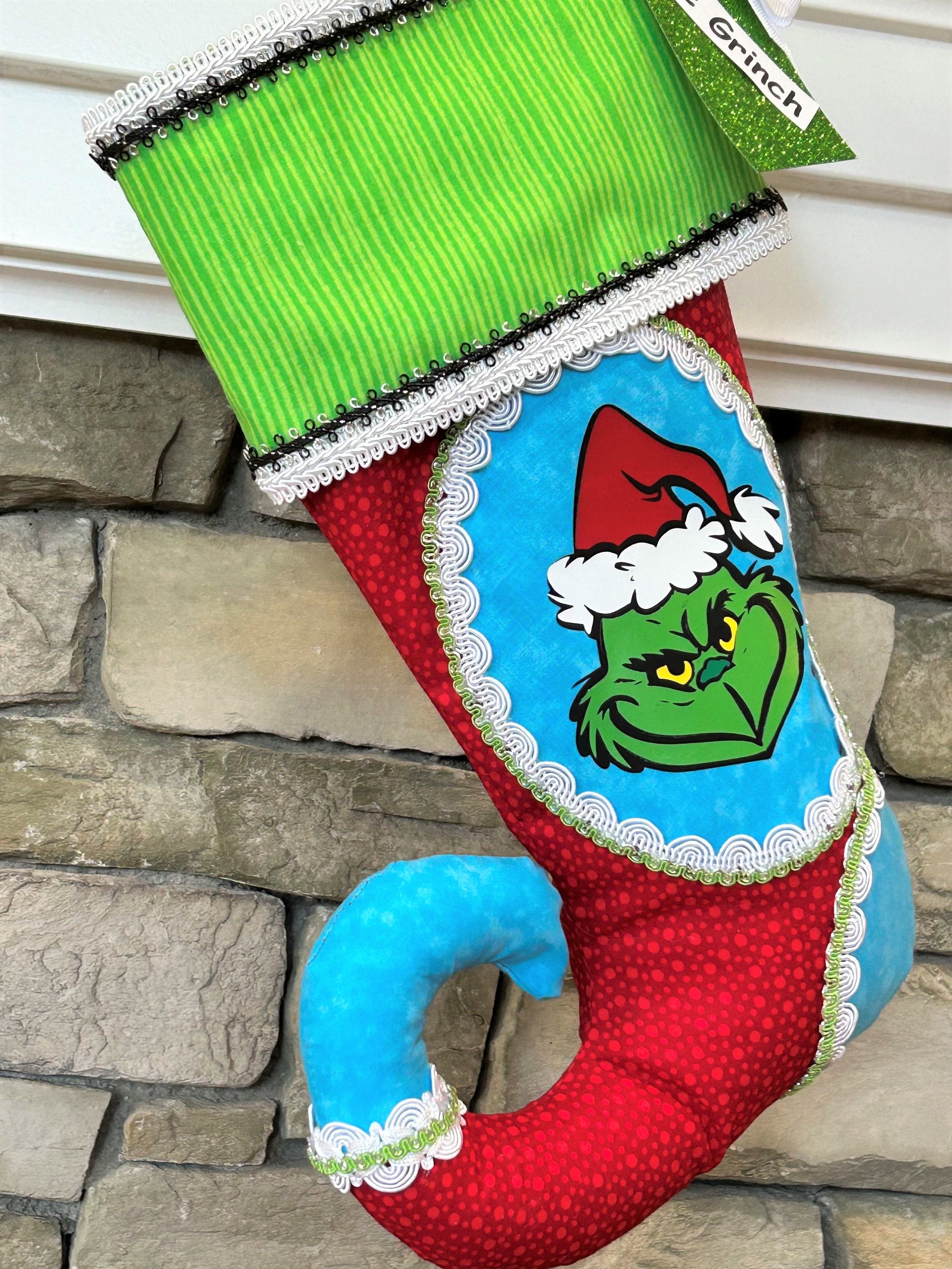 Grinch Handprint Christmas Stockings - For the Love of Food