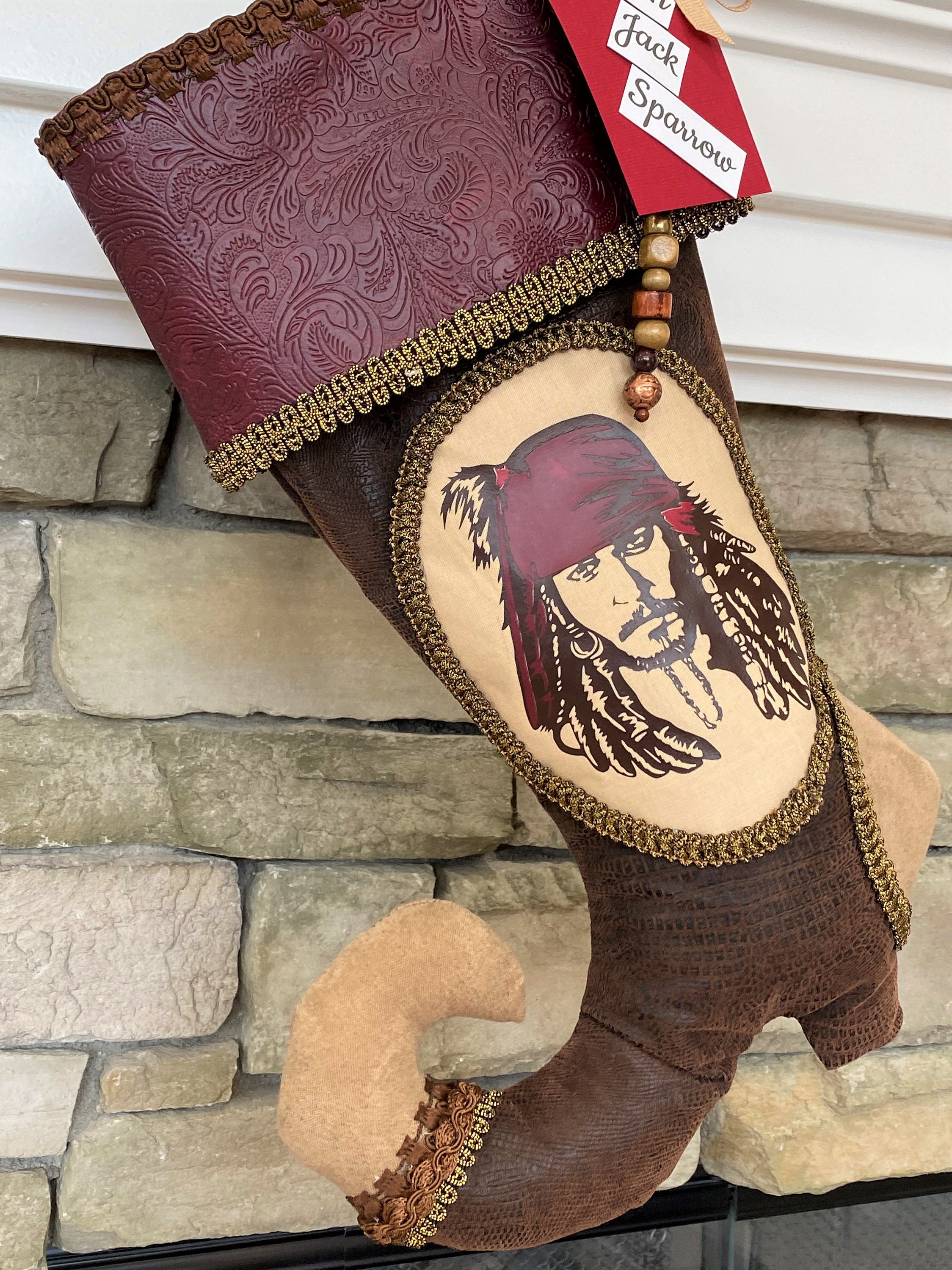 Captain Jack Sparrow Christmas Stocking Etsy