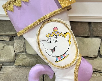 Mrs. Potts Beauty and the Beast Christmas stocking