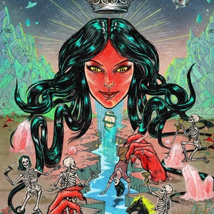 Rainha do Oriente, Deusa Tiamat, Deusa do Caos, - Opções de impressão física e download digital - 29x42 cm