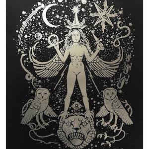 Inanna Göttin GOLD Edition für Altar, Limitierter Golddruck auf ...
