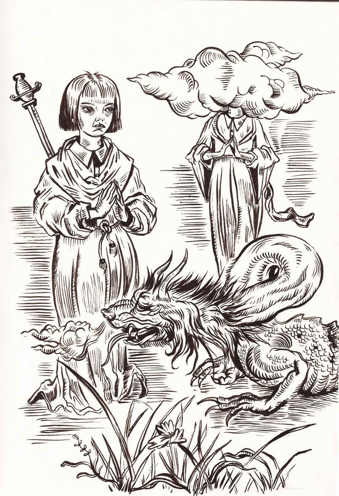 Dragon - Ink on Paper - Original Art - 8