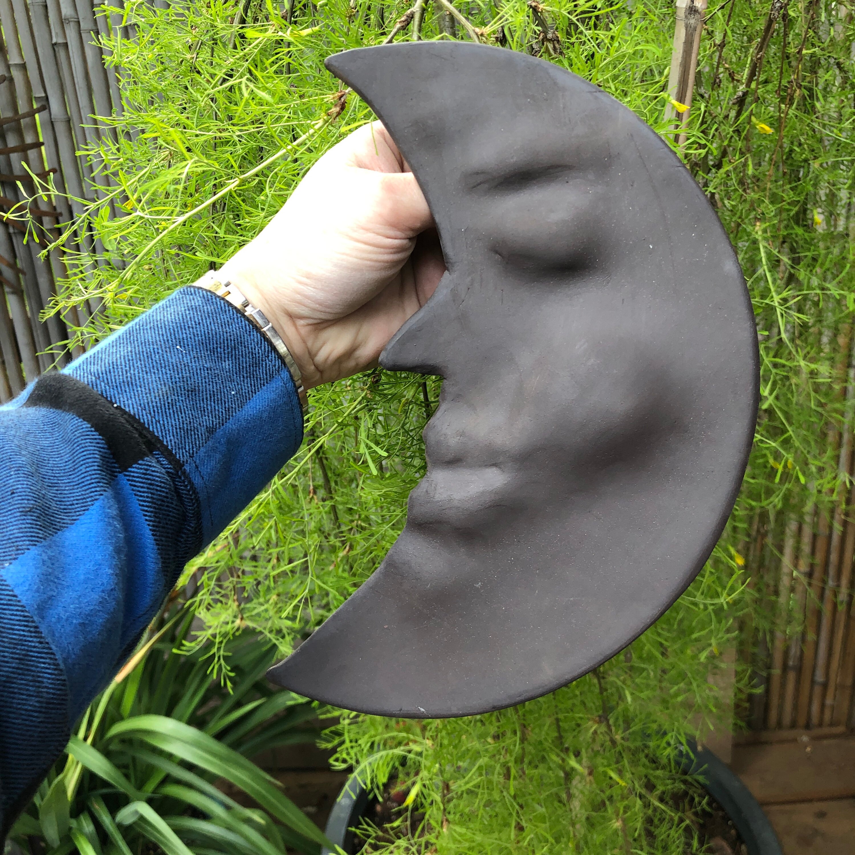 Resting Moon Wall Hangingyard Art/Pottery MoonGarden Moon Moon Art